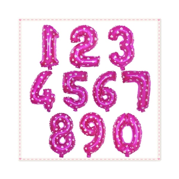 Grattis på födelsedagen dekoration med folieballongnummer, nummer: 9 (rosa)