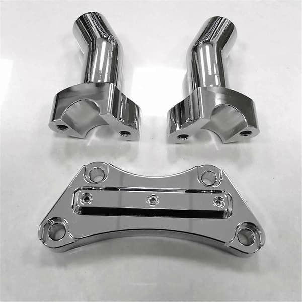 3-1/2 Tommers Pullback Styreforhøyere og Toppklemme Sett for Dyna Softail Fat Boy Silver