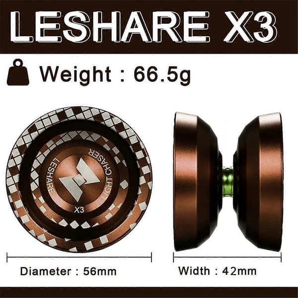 Yoyo Unresponsive Pro X3 til øvede spillere Coffee Color