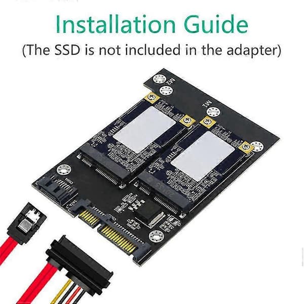 Dobbel MSATA SSD til Dobbel SATA3.0 6Gbps omformeradapterkort med LED-indikator