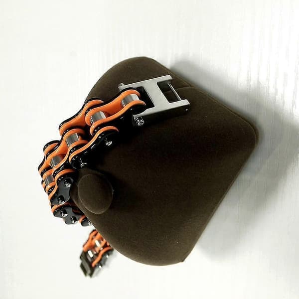 Rustfrit stål orange sort motorcykelkædearmbånd 20cm
