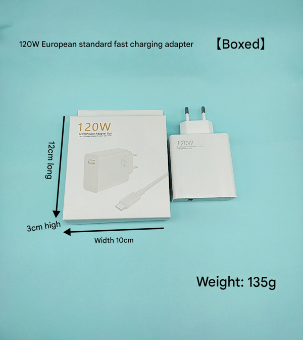 TIL Xiaomi Kompatibel 120W HyperCharge Combo, Type-A EU-stik Hurtigoplader (1M) 120W