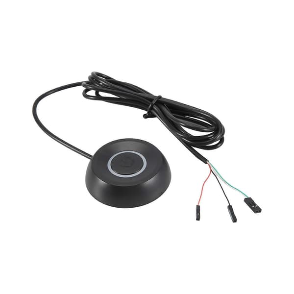 Computer Desktop Switch 1,8 m PC Bundkort Ekstern Start Strøm LED Lys Knap Forlængerkabel Rund Startkontakt A Black