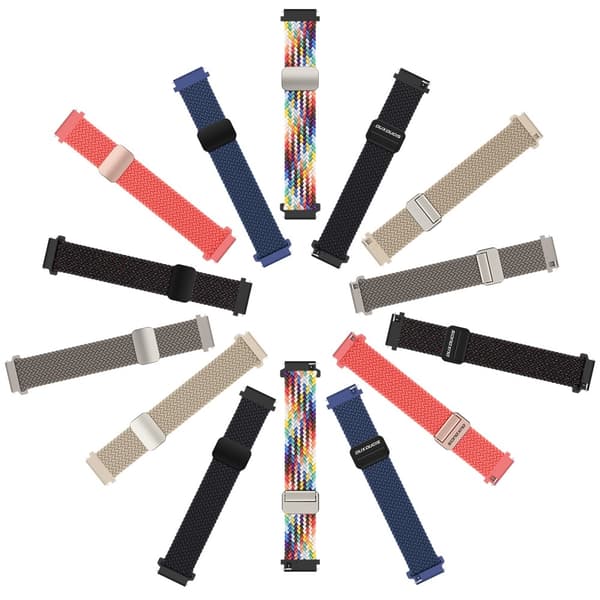 DUX DUCIS Kellon ranneke 22 mm Punottu Nylon Säädettävä Pinkki 44