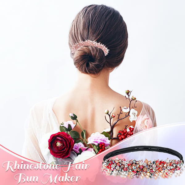 4 stk. Rhinestone Hårknold Maker Magisk Hårstyling Deft Bun Elegant Simpel Knold Maker (Mørk Farve)