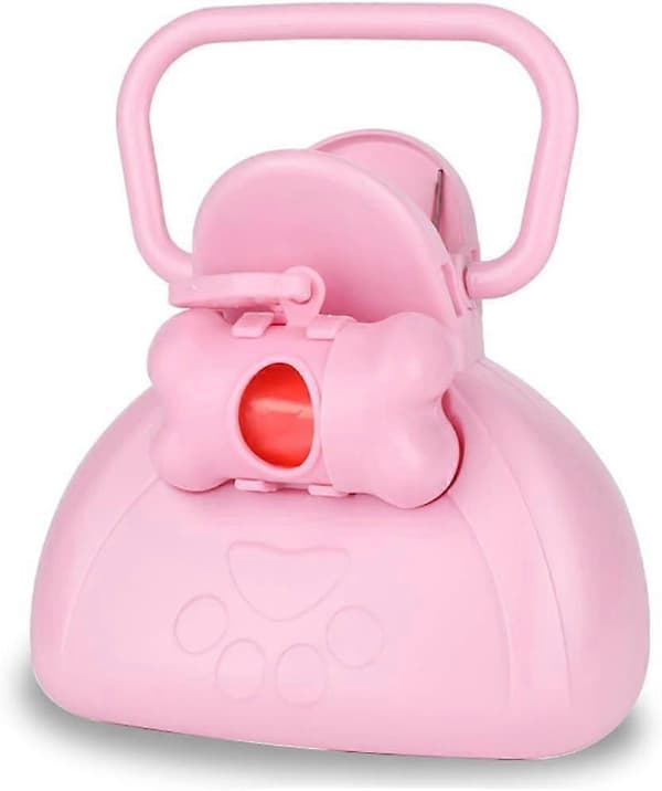 Portabel hundbajsskyffel med påshållare, rosa