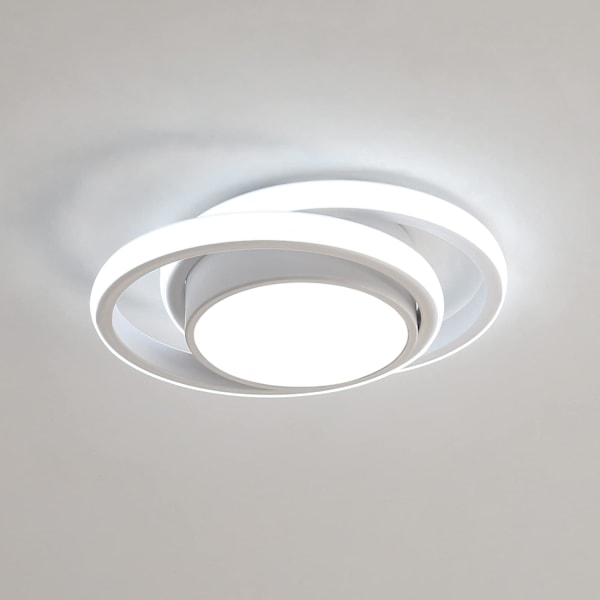 2 st LED taklampa i aluminium, dubbel rund vit 32W 27*22*6 vitt ljus 220V 6500K 1PCS