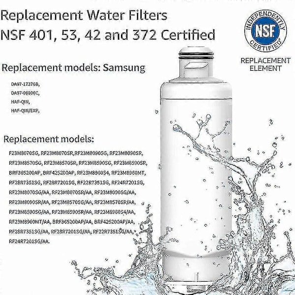 3-pak Køleskabs Vandfilter Til Samsung Da977376b Haf-qin Da97-08006c