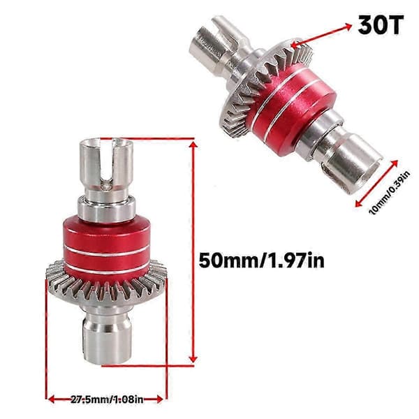 Opgraderet differentialegear til MJX Hyper Go RC Bil Rød