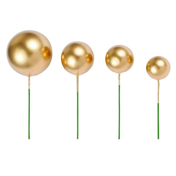 160-delt Mini Guld Kugle Kagepynt Sæt, Kage Toppere til Bryllupper Fødselsdage