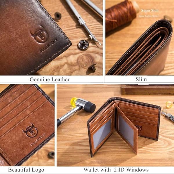 Plånbok i läder för män - Myntväska för män - Mode - 12x1.5x10cm - Grön