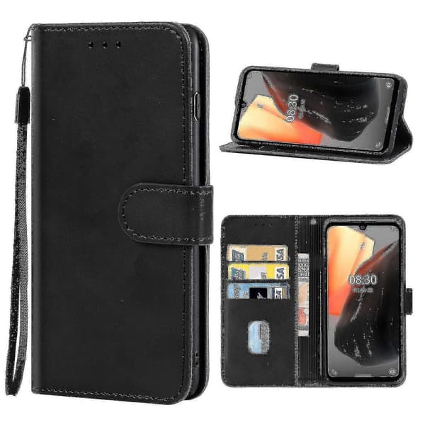 Skyddsfodral i läder för Ulefone Armor 8/8 Pro, hållbart stötsäkert skal black