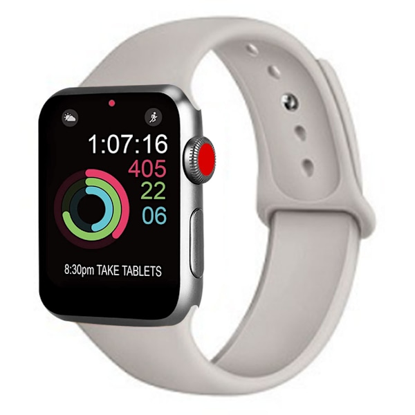 Urheiluranneke yhteensopiva 42-44 mm kellojen kanssa, pehmeä silikoninen vaihtoranneke, urheiluranneke yhteensopiva iWatch Series 5/4/3/2/1 kanssa, S/M, M/L - pebble
