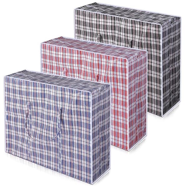 Set med 3 förvaringsväskor, vattentätt tyg, dubbel dragkedja, vikbar design, för kläder och leksaker.