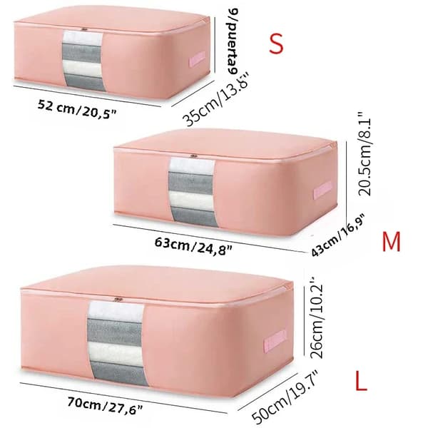 Vikbara förvaringsväskor för kläder och täcken - Extra stor kapacitet för flytt och packning Grey 70x50x26