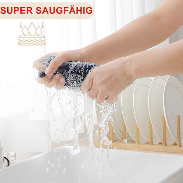 6-pack 100% Cotton Terry Dishcloths Kitchen Dish Cleaning Hanging Loop Dark blue Dark blue 34*73cm