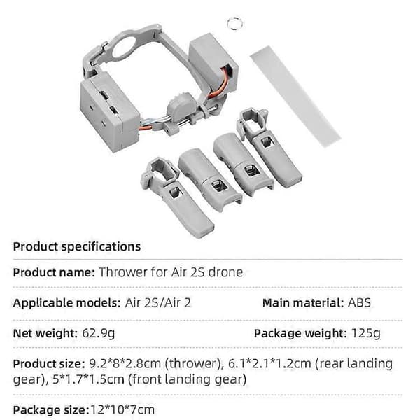 BRDRC DJI-9199 Kaster Landingsstel Sæt Kompatibelt Til DJI Air 2S / Air 2 Airdrop System Payload Delivery RC Drone Tilbehør MultiColor