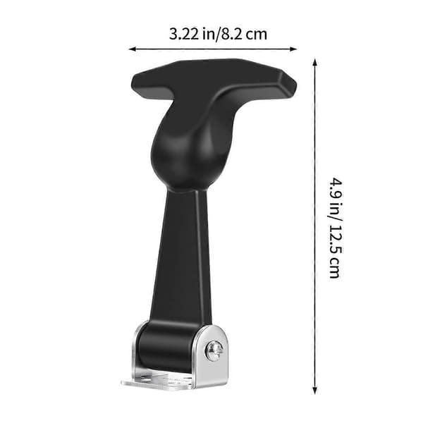 4 delar elastisk rostfritt stål gummihuvfångare flexibel T-handtag hasp gummi flexibel draglås Black  Silver