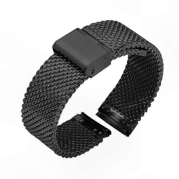 Urrem i rustfrit stålnet med Quick Release - 18 mm 20 mm 22 mm 24 mm Universal pasform Black 24mm