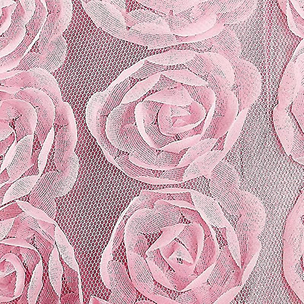 Tyttöjen mekko paljeteilla, tylli ja pitsi kolmiulotteinen kukkamekko (pinkki, 110cm) bd pink 120CM