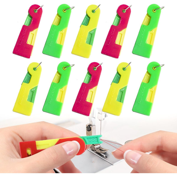 Neulanpujottimet, muoviset neulanpujottimet, ammattimaiset ompelutarvikkeet, ompelukoneen neulanpujotin, neulanpujotin ompeluun ja askarteluun (10 kpl) 10PCS