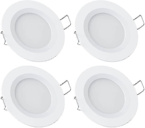 Autocamper Båd 12v 4 X Led Indbyggede Loftslamper, 3w 3200k Dæmpbare Fuld Aluminium Downlights