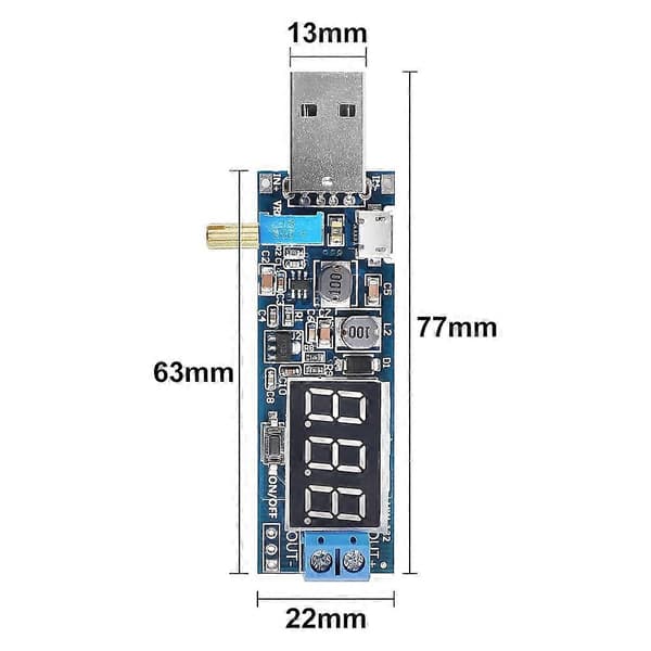 6st USB Buck Boost Converter 3.5V-12V till 1.2V-24V DC-DC Step Up Strömförsörjningsmodul Spänningsregulator