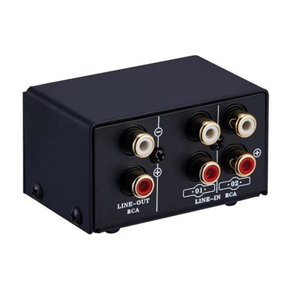 2X Kilde Signalvælger, Switch, Højttaler, Kilde O, Switch, Tab, 2-i-1 eller 1-i-2 Interface, Metal, Sort