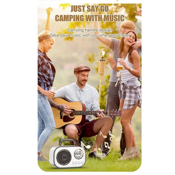 Retro Bluetooth Speaker Subwoofer Mini High-Quality Desktop Speaker Portable Home Speaker - Pink