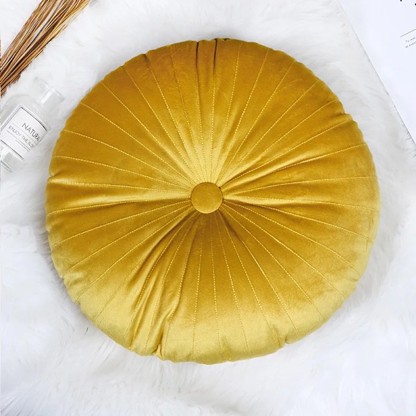 Rund Puff Tatami Pute Gulvputer Sittepute Pyntepute Sittepute Hjem Sofa Tatami Pute Yellow