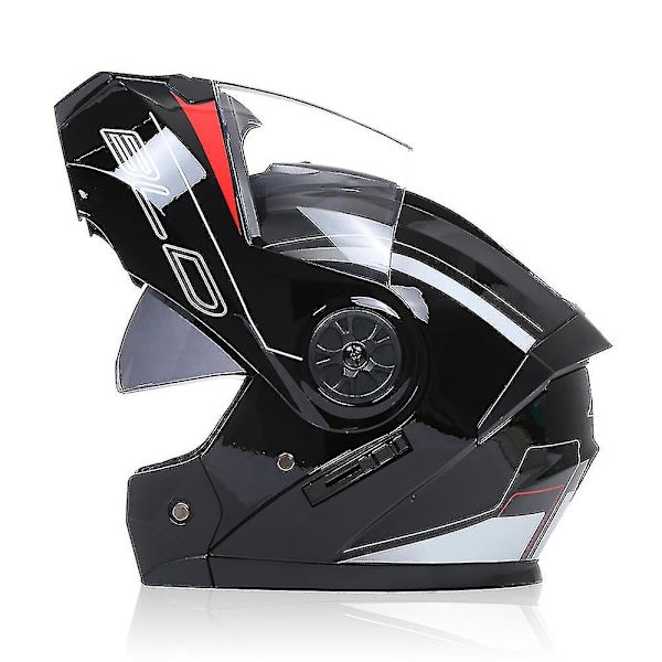 Arrival Motorcykelhjälm för män, professionell racing, uppfällbar, ABS-material, modulär, dubbla linser 9 S（55-56）