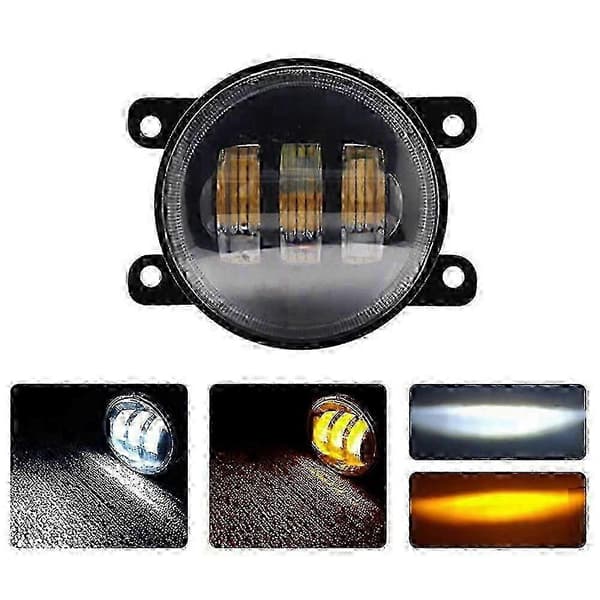 1 stk passer til Wrangler CJ-5 CJ-7 CJ-8 4x4 LED tåkelys lys snøhvit+gyllengul tofarget frontlykt modifisert front Fo fastcs