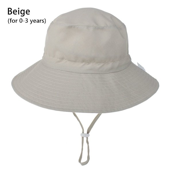 Sommar Baby Solhatt Barn Utomhus Nacke Öron Skydd Anti UV-skydd Strandhattar Pojke Flicka Badhattar För 0-8 År Beige (for 0-3 years)