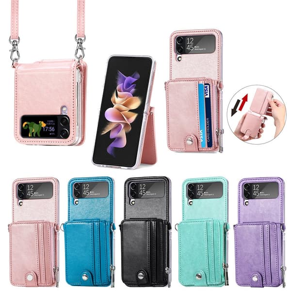 Samsung Galaxy Z Flip 4 - Protective Case with Card Holder Blå