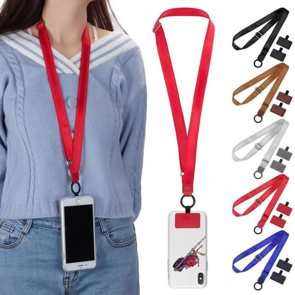 1 Justerbar nylon telefonrem, universal patch, til smartphone, daglig brug.