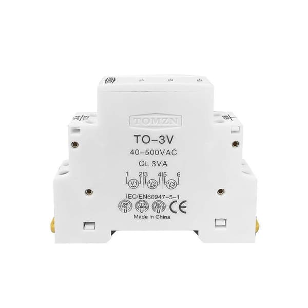 Din Skinne 18mm Voltmeter AC 40-500V Trefaset Modulært Voltmeter Indikator LED Digital Display White