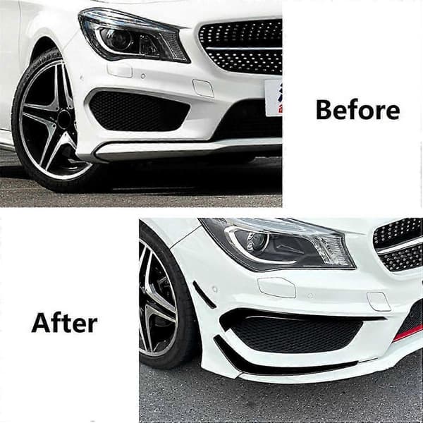 For CLA Class C117 Line 2013-2015 Front Bumper Lip Splitter Spoiler Diffuser Cover Trim Bright Black