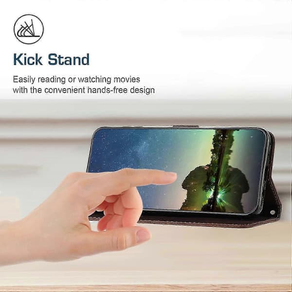 Etui til Honor X8 4G Lær Flip Folio Sterk Magnetisk Lukking Pro... Brown