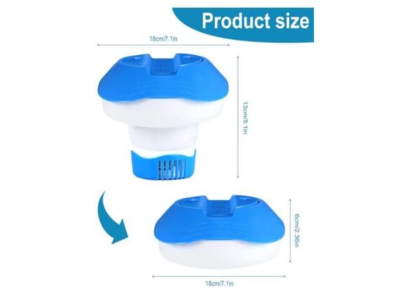 8 tommer flydende pooldispenser, foldbar flydende klordispenser, flydende diffuser til swimmingpools