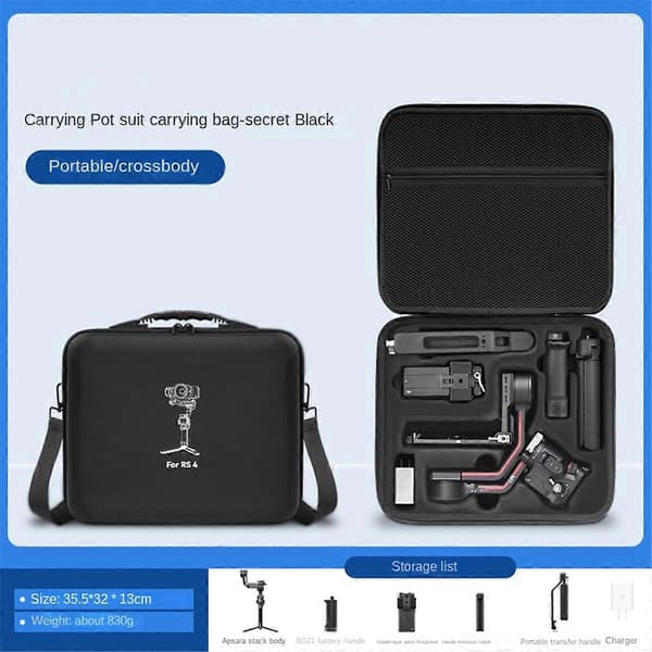 Hårdt etui til DJI Ronin RS 4 Gimbal Stabilisator, sort