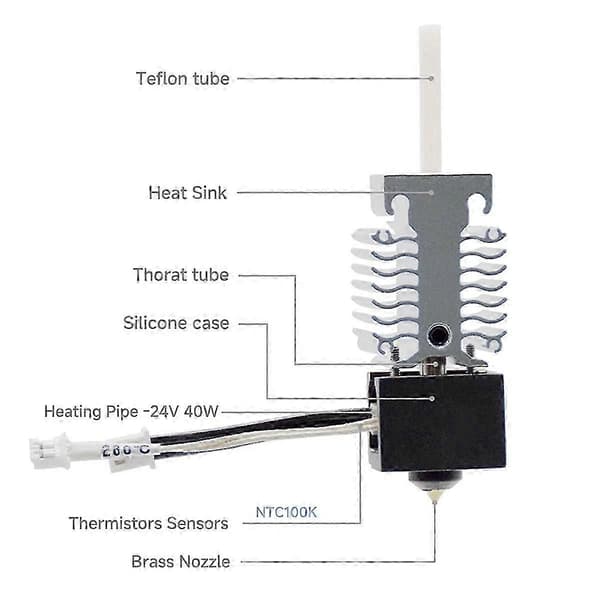 For Ender 3 V3 SE Hotend Kit for Creality Ender 3 V3 SE 3D-printer Silver