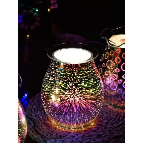 3D elektrisk glasdiffusor, aromatisk vaxbrännare, doftlampa, nattlampa, aromdiffusor
