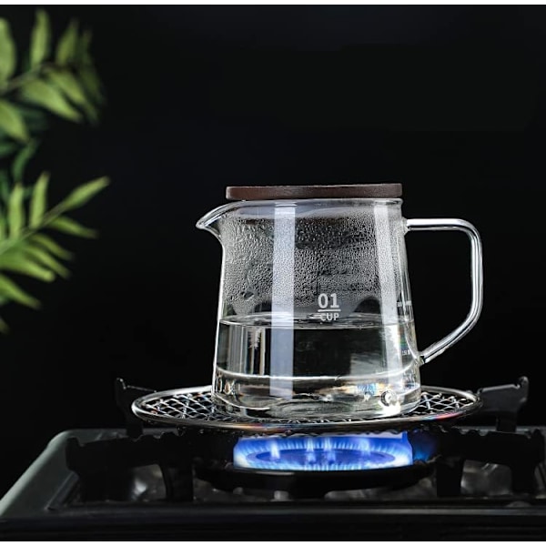 Glaskaffekande med låg, isoleret glaskande, isoleret transparent kaffekande til juice, te, kaffe og vand (500 ml) Transparente 500 ml