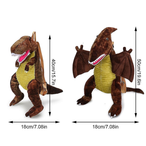 Tyrannosaurus Rex Ryggsäck Tecknad Splicing Dinosaur Ryggsäck Plyschleksak Barnpresent shape 13