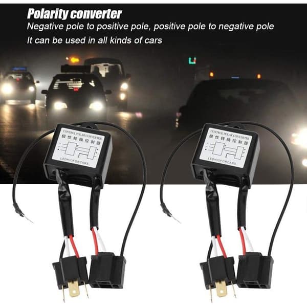 2 H4 polaritetsomformere, negativ stråleadapter, slitesterk legering, for LED-kjøretøylys.