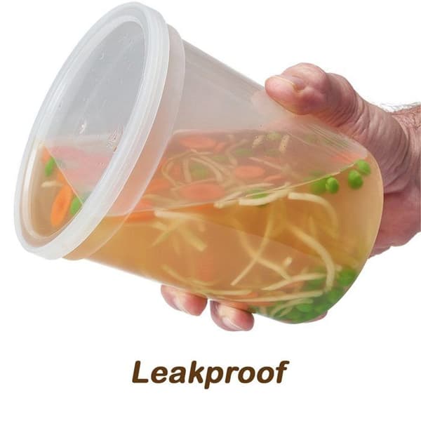 Matförvaringsbehållare [Set om 24] 950 ml plastbehållare med lock, för slime, soppa, matlagning