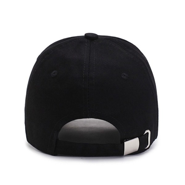 Baseballkeps i bomull UV-skydd Sportkeps Justerbar Sommarhatt Bredbrättad Keps Casual Svarta Hattar för Män Kvinnor