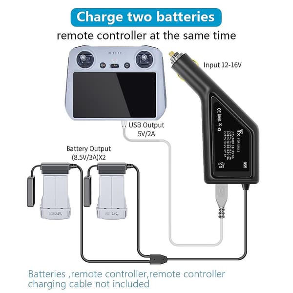 3-i-1 Batteri Billader Adapter Hurtigladere for Mini 3 Pro/MINI 3 Drone
