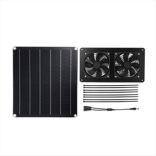 20W 12V Solpanel Udsugningsventilator Luftudsugning til Udendørs Kontor Hundehus Hønsehus Drivhus Solpanel