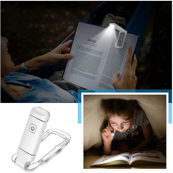 Bärbar läslampa USB Uppladdningsbar boklampa Läslampa Clip On Book Present